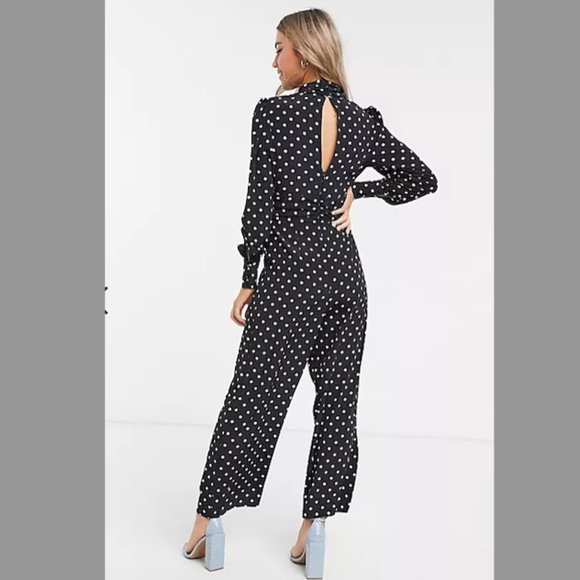ASOS DESIGN Ruched Waist Detail Jumpsuit in Dot Print - Size 2 ($64) - Picture 2 of 11